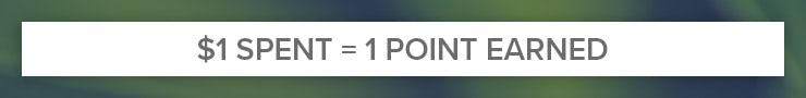 $1 spent = 1 reward point