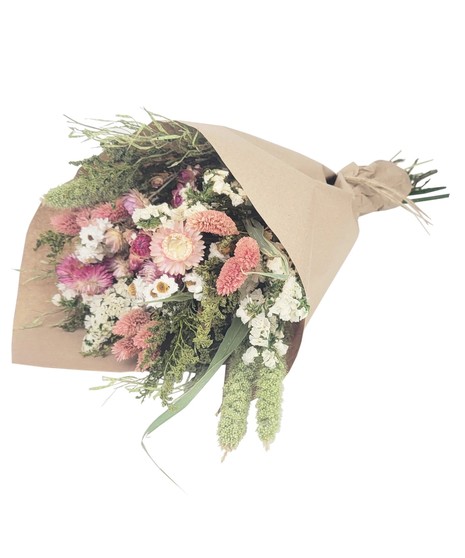 Pink Strawflower - Dried Bouquet