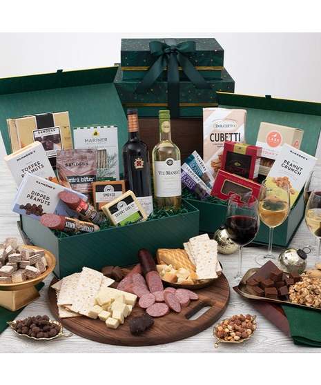 Holiday Charcuterie & Wine Gift Tower
