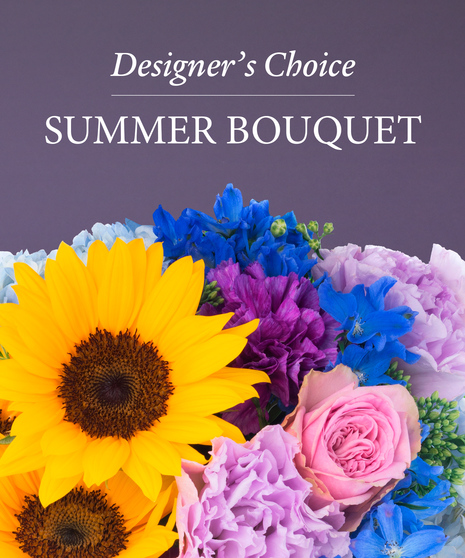 colorful floral bouquet on grey background