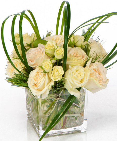 Winter White Low & Lush Floral Arrangement