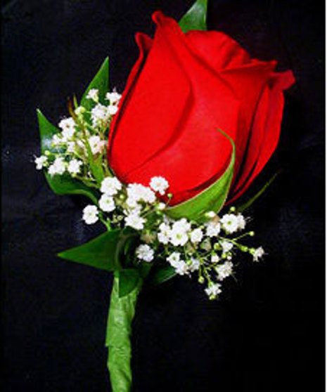 Single Rose Boutonniere - Select your color