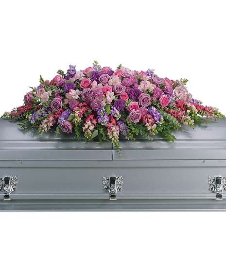 Lavender Tribute Casket Spray