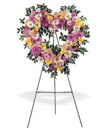 Open Heart Standing Wreath - Shelton & Bridgeport Florist