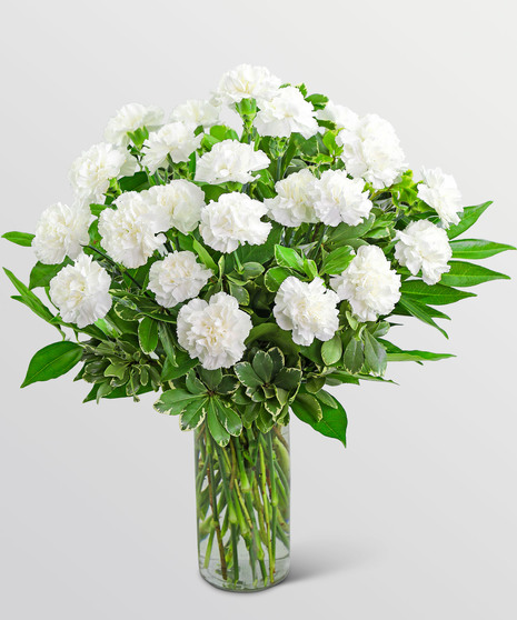 White Carnations Vase