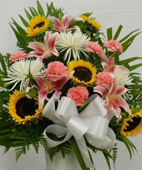 Sunflowers and Lilies Funeral Basket