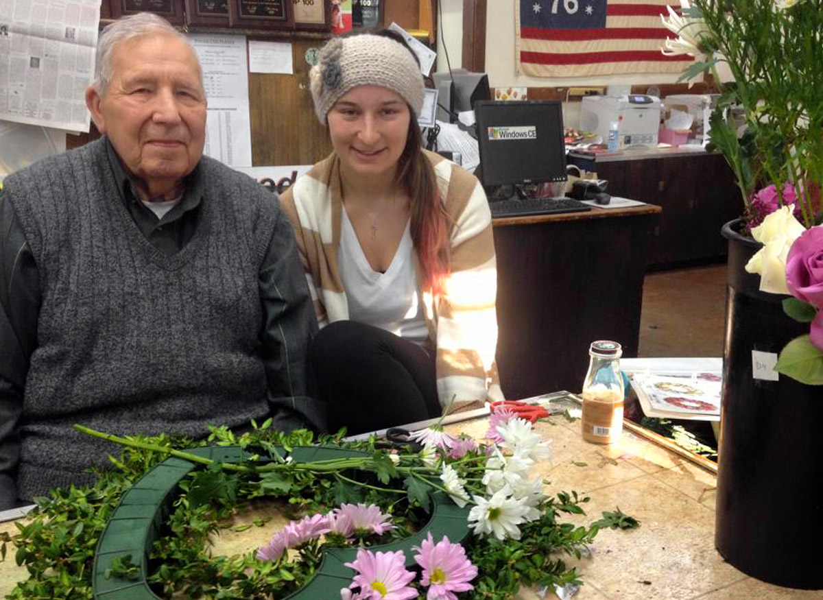 At the designer's table with two members of the City Line staff