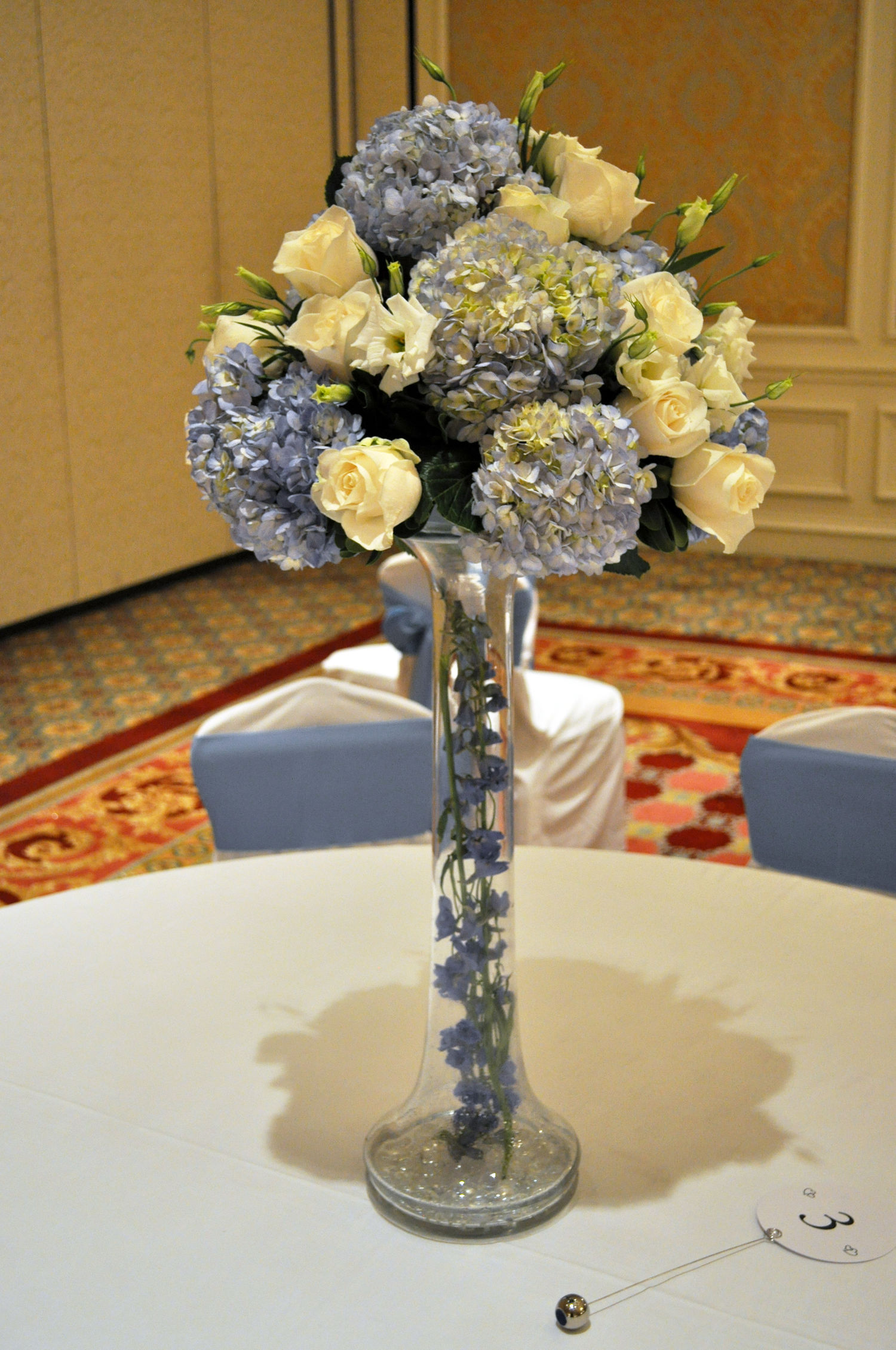 Blue And White Centerpiece Bowl : Reception centerpieces